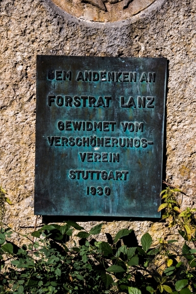 Gedenkstein für Forstrat Otto Lanz in Stuttgart