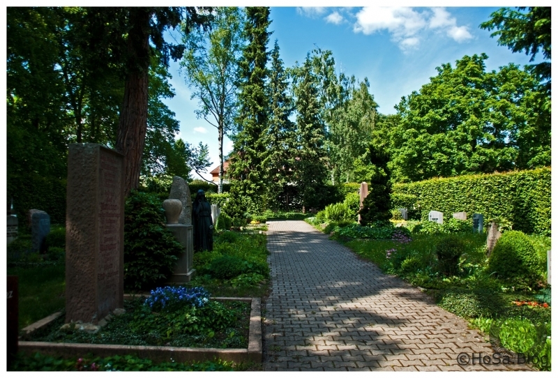 Weg auf dem Friedhof der Uni Hohenheim
