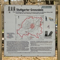 Nachbildung eines historischen Grenzsteins in Stuttgart